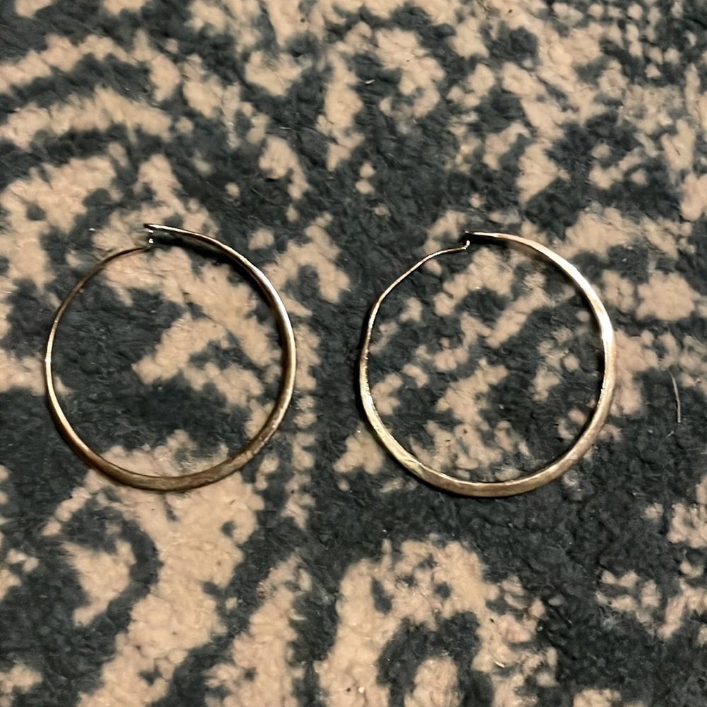 Golden hooped earrings